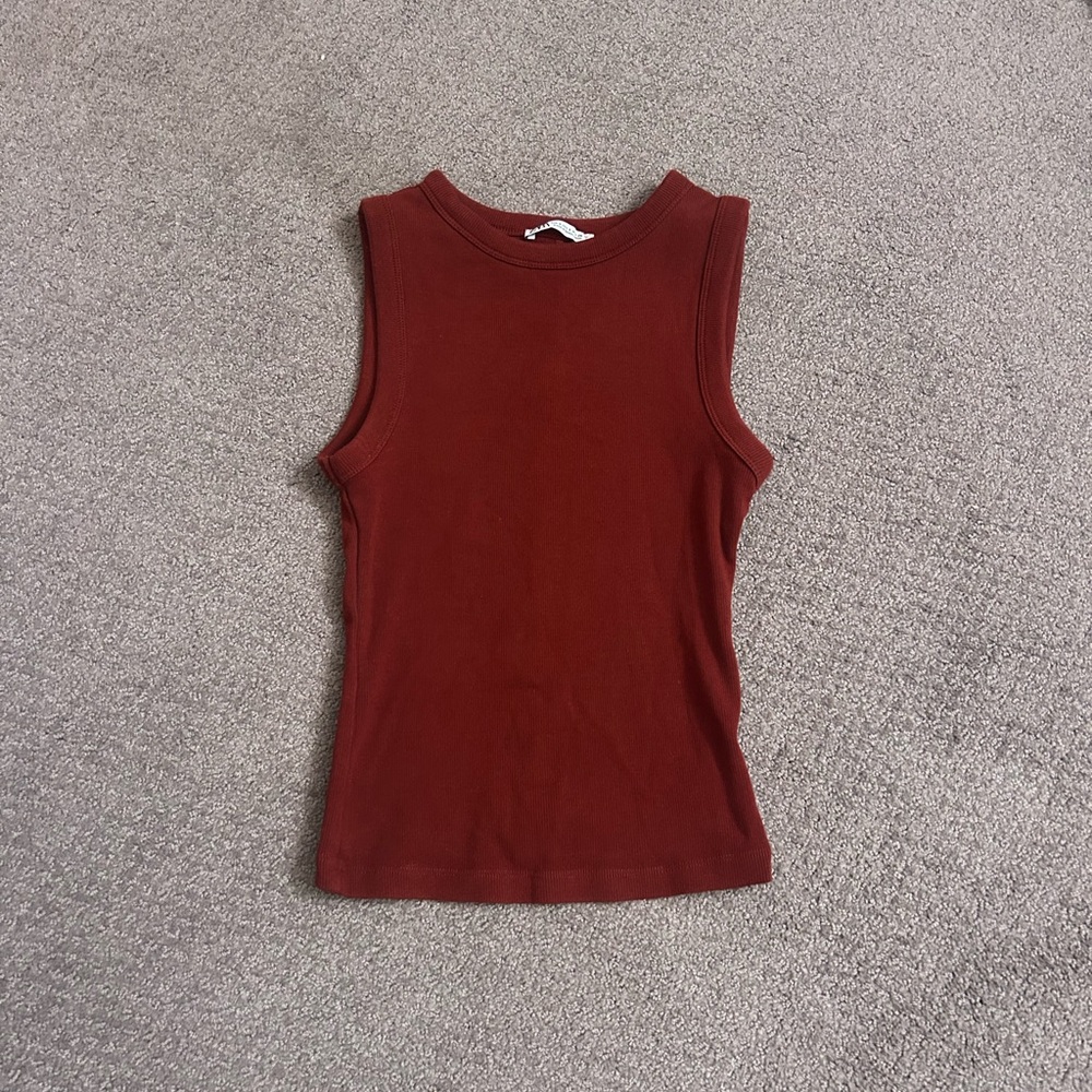 Zara Red Fitted Tank Top